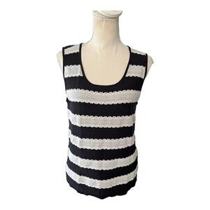 Tahari Striped Sleeveless Blouse - Size 8